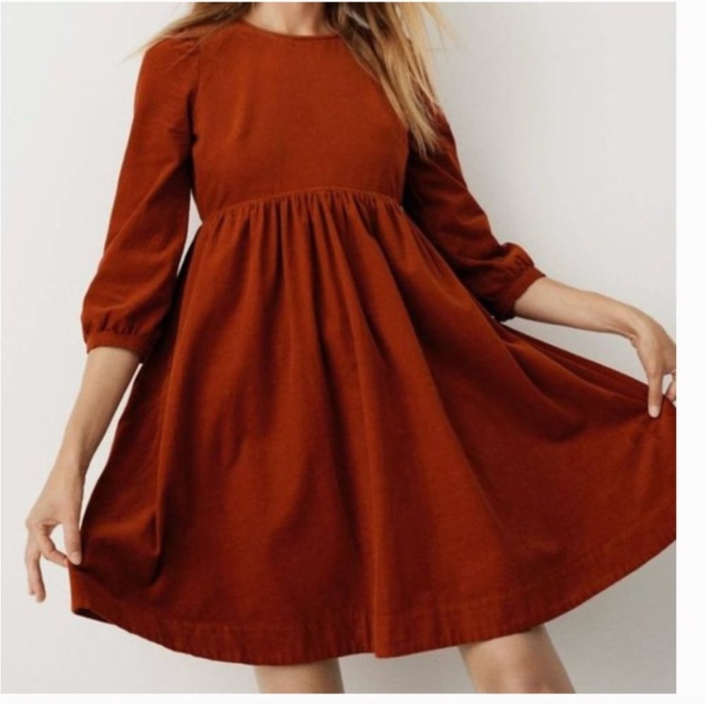 Madewell Corduroy Puff-Sleeve Mini Dress Medium
